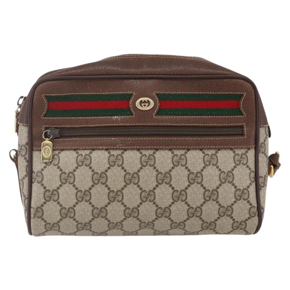 Gucci GG Supreme Web Shoulder Bag Beige
